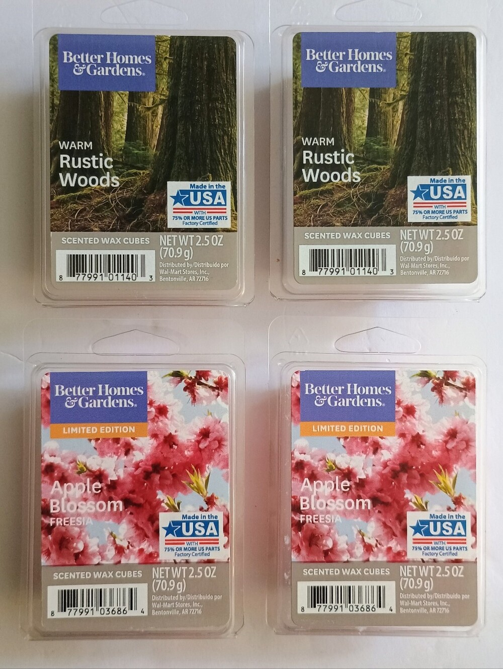 Better Homes & Gardens Scented Wax Melt Cubes (Set of 4) (2 scents), Pre-owned